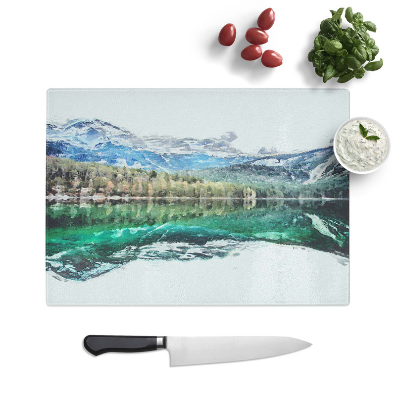 Glass Lake Tovel in Trentino Italy in Abstract Chopping Board, 39 cm W x 28.5 cm L