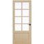 EVELIN 8-Lite Maple Wood and Clear Glass Prehung Interior Door with Handleset & Installation Kit-71626398-71626399-71626400