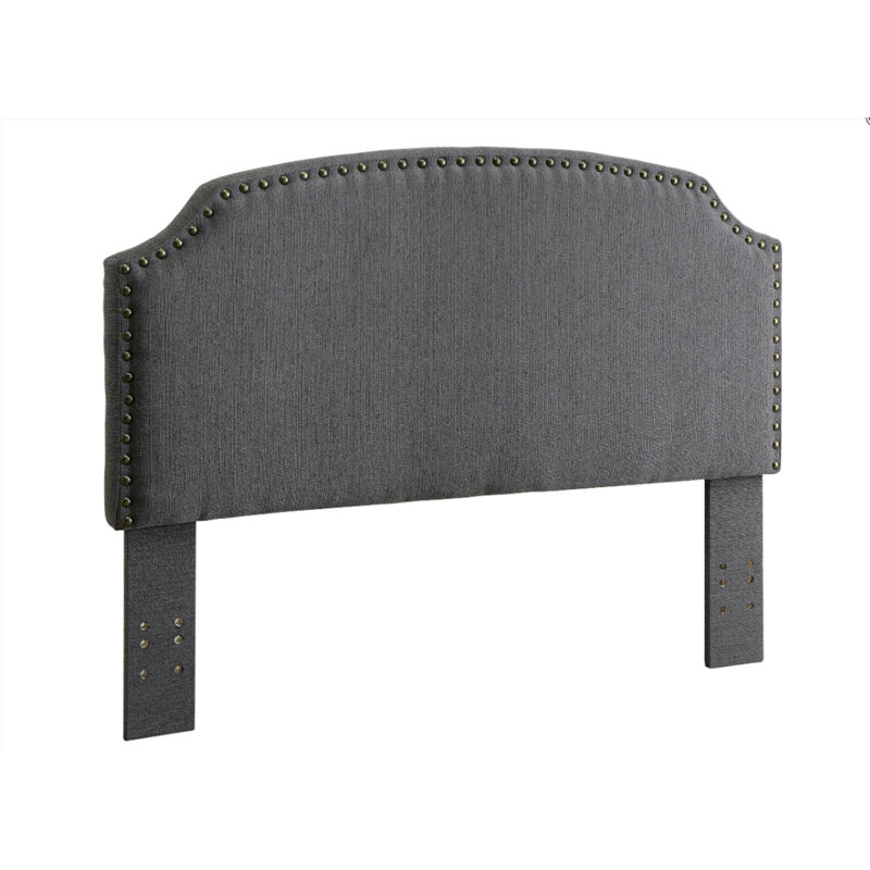 Annabel Upholstered Linen Blend Panel Headboard, King Size, Gray