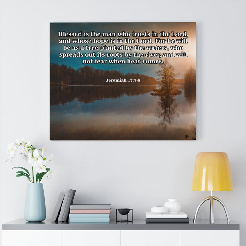 «Ils seront comme un arbre», Jeremiah 17: 7-8, Écritures chrétiennes, art mural verset de la Bible, impression prête à être accrochée