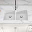 33'' L Double Bowl Quartz Kitchen Sink-100970252