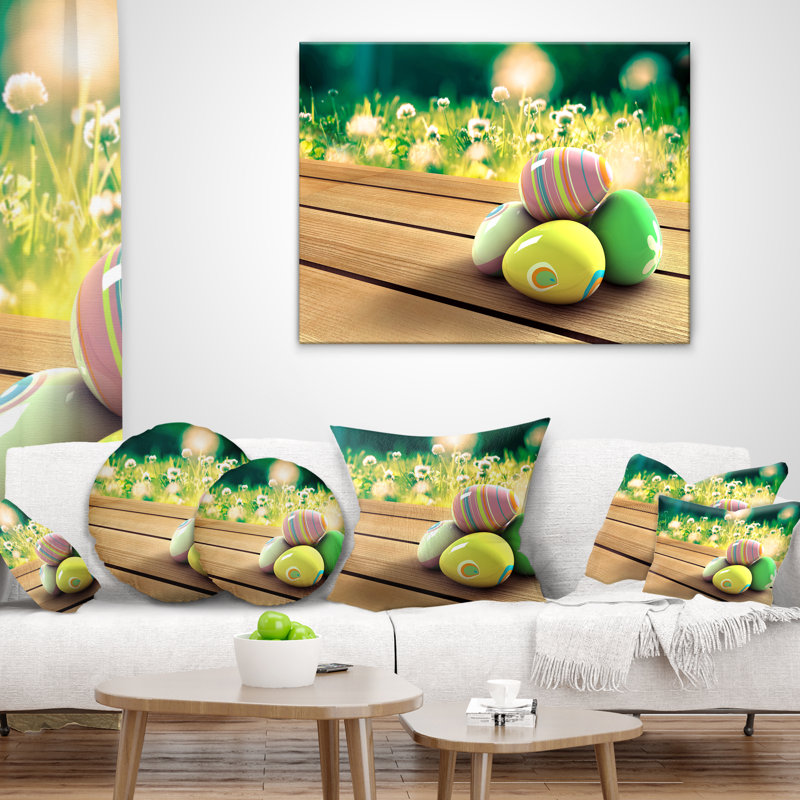 Coussin décoratif photo en paysage pâques œufs