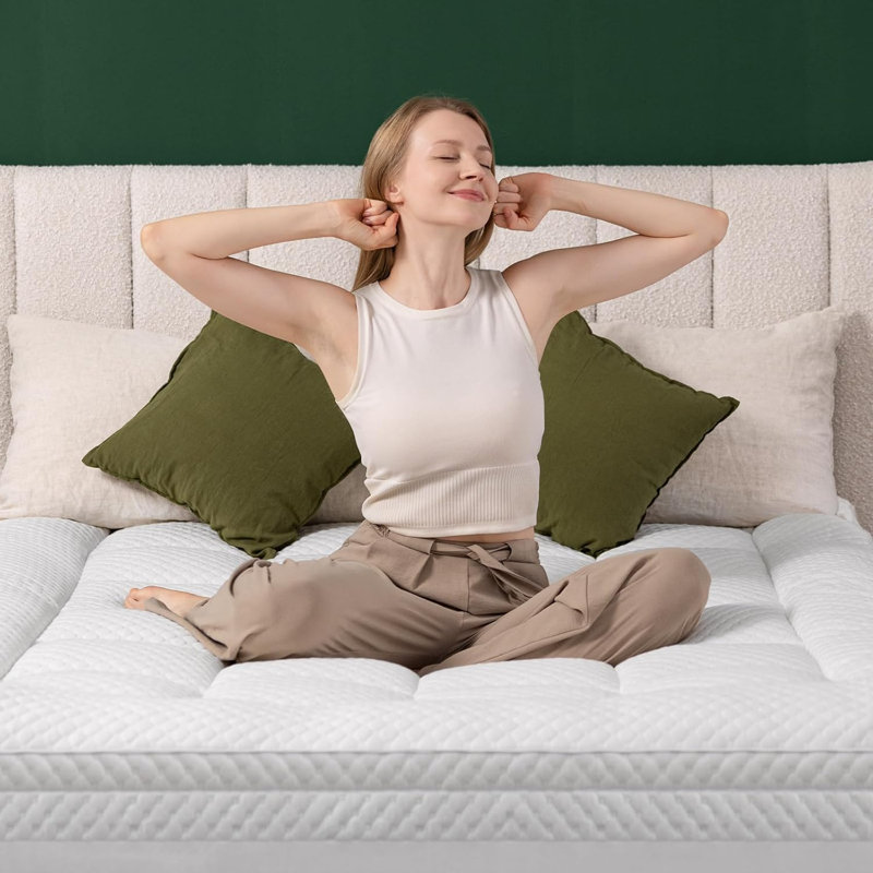 Memory Foam Mattress Topper - 3 Inch Upgraded Pillow Top Mattress Topper With 1 Inch Cooling Mattress Pad - 2 Inch Soft And Breathable Gel Memory Foam Pillow For Back Pain,Deep Sleep