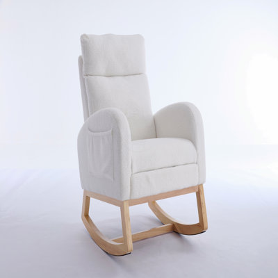 Teddy Upholstered Rocking Chair with Adjustable Footstool