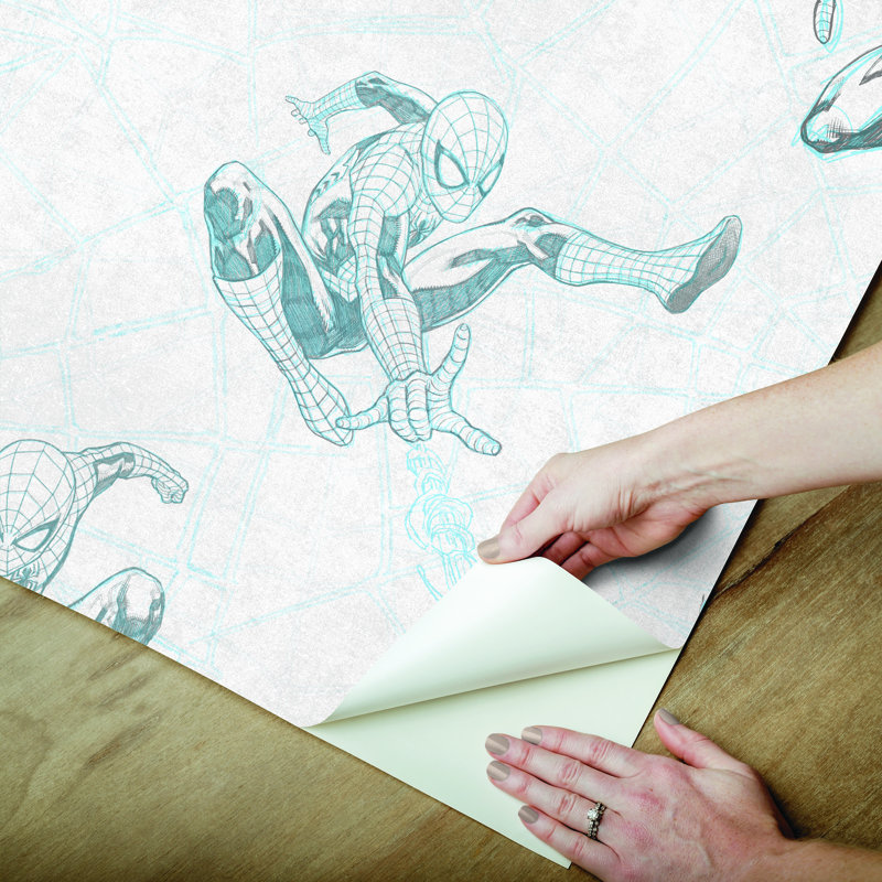 Papier peint adhésif Spider-man Webs, Blue