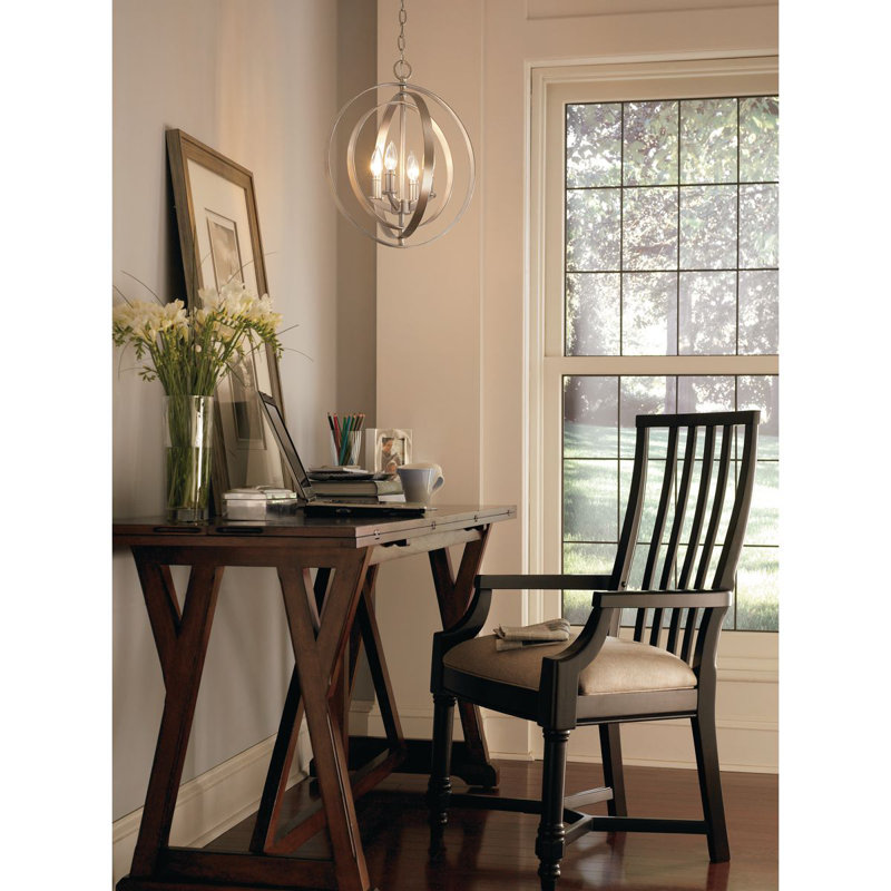 Morganti 4 - Light Unique/Statement Pendant, Brushed Silver
