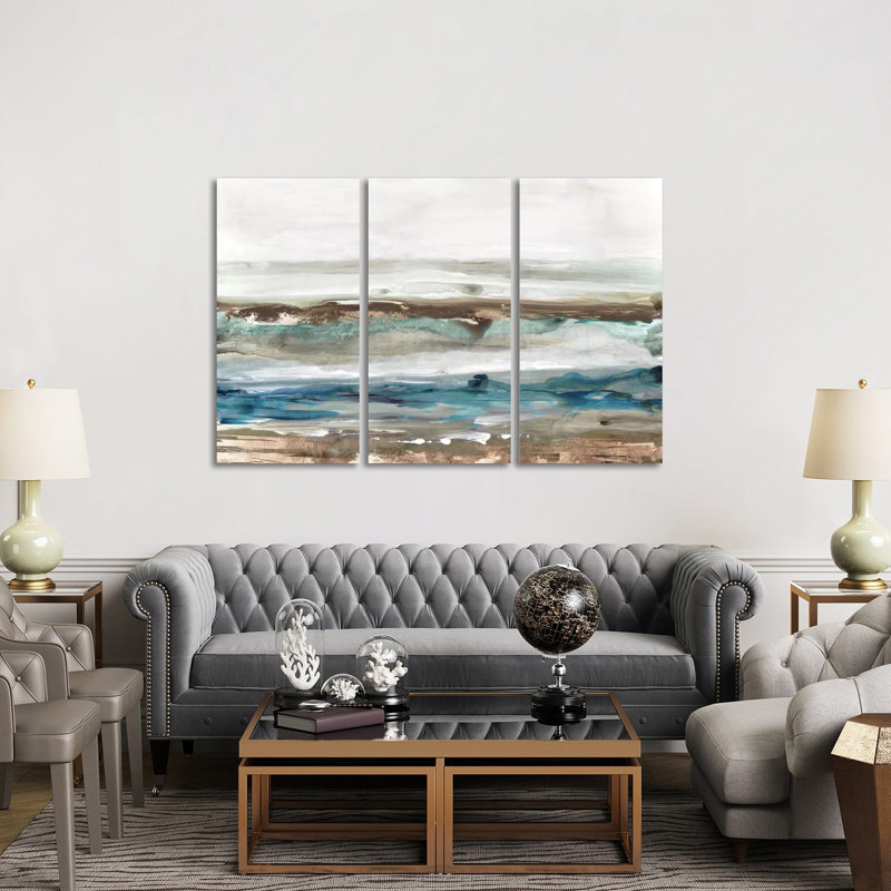 Waves Crash - ensemble d'art mural sur toile - ensemble de 3 toiles tendues