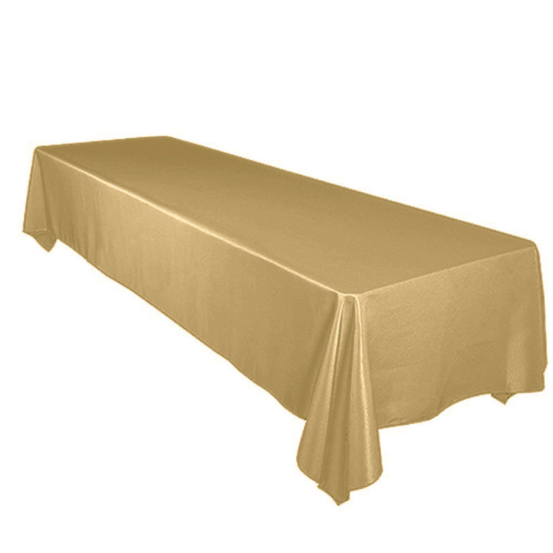 Tiano Solid Polyester Tablecloth, Gold, 72" x 58"