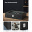 Watch Box, 12-Slot Watch Case, Watch Box Organizer, Black Synthetic Leather, Greenish Grey Lining