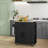 Kitchen Island With Ac & Ports For Storage, Rolling Cart, Microwave Stand Towel Spice Rack, Black Storage Outlets Ports,
