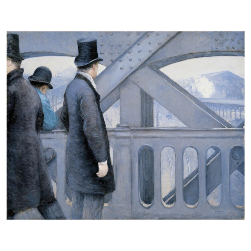 Sur le pont de l'Europe par Gustave Caillebotte - Estampe numérique, H 32 po x l 40 po