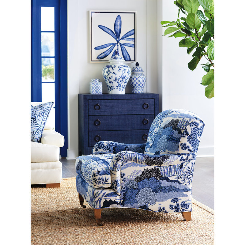 Sydney Chair with Brass Caster, Blue