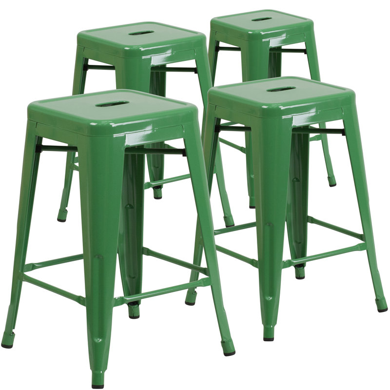 Tabouret Nieva, Vert, 4, Tabouret de comptoir (siège d’une hauteur de 24