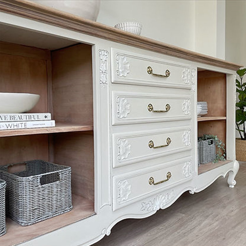 Buffet multifonctionnel en bois de style européen, H 31,5 po x l 55,12 po x P 15,75 po