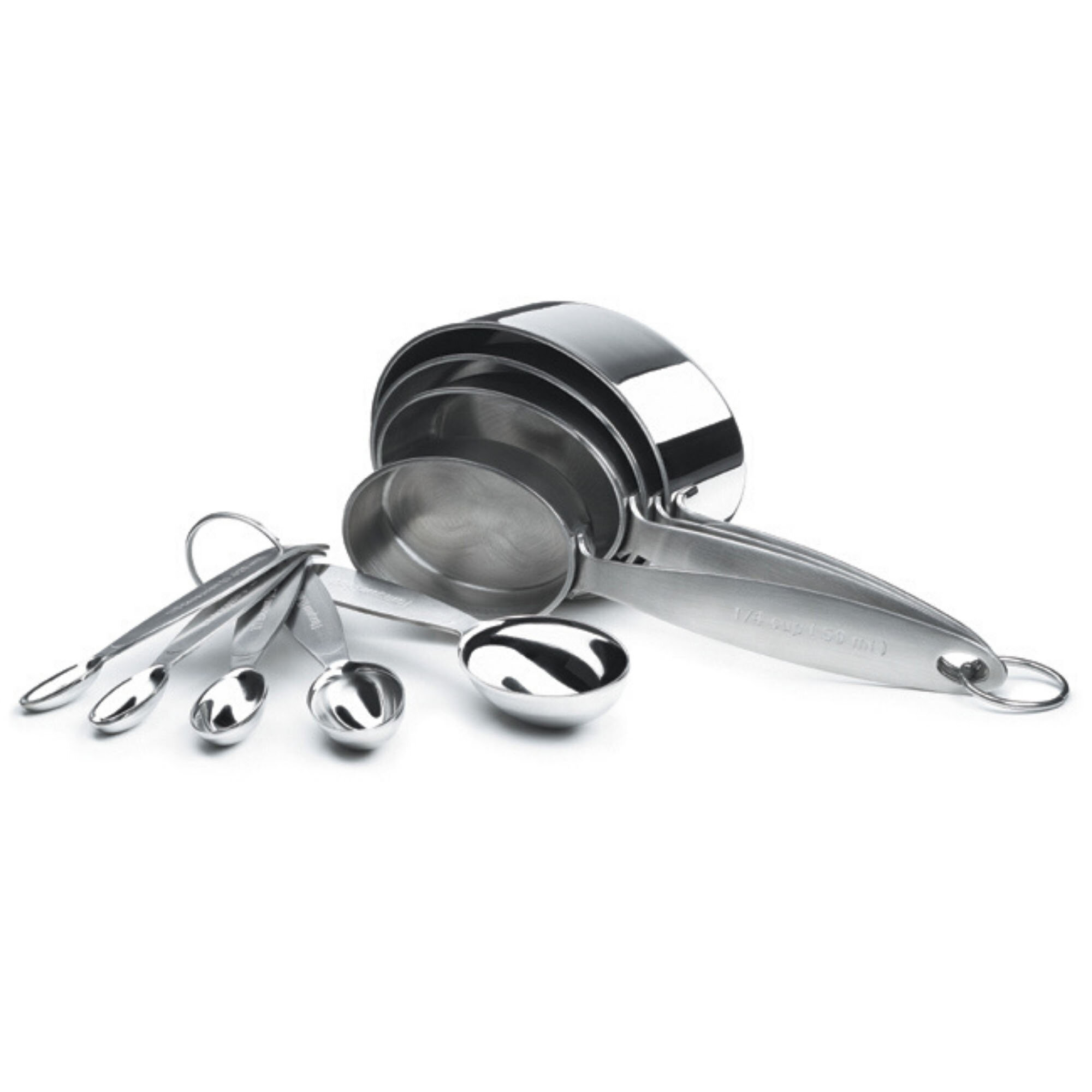 Cuisipro Stainless Steel 9 Piece Measuring Cup and Spoon Set 