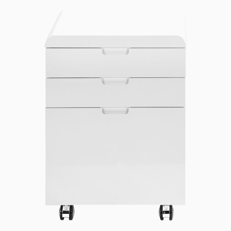 18.25'' Wide 3 -Drawer Mobile File Cabinet, White 1