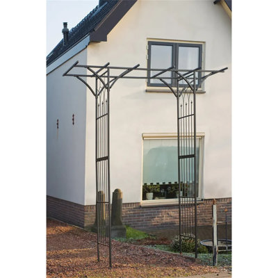 Nature 114cm W x 66cm D Steel Arbour in Black