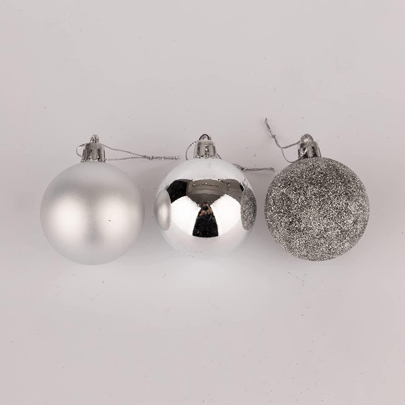Polyvinyl Chloride (PVC) Bauble, 5cm H x 5cm W x 5cm D, Silver