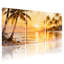 Palmiers, coucher de soleil, palmiers, aquarelle, ensemble de 3 impressions sur toile-1228349614
