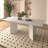 Extendable Faux Marble Dining Table for 6-10, Modern Rectangular Expandable Kitchen and Conference Table(Table Only)