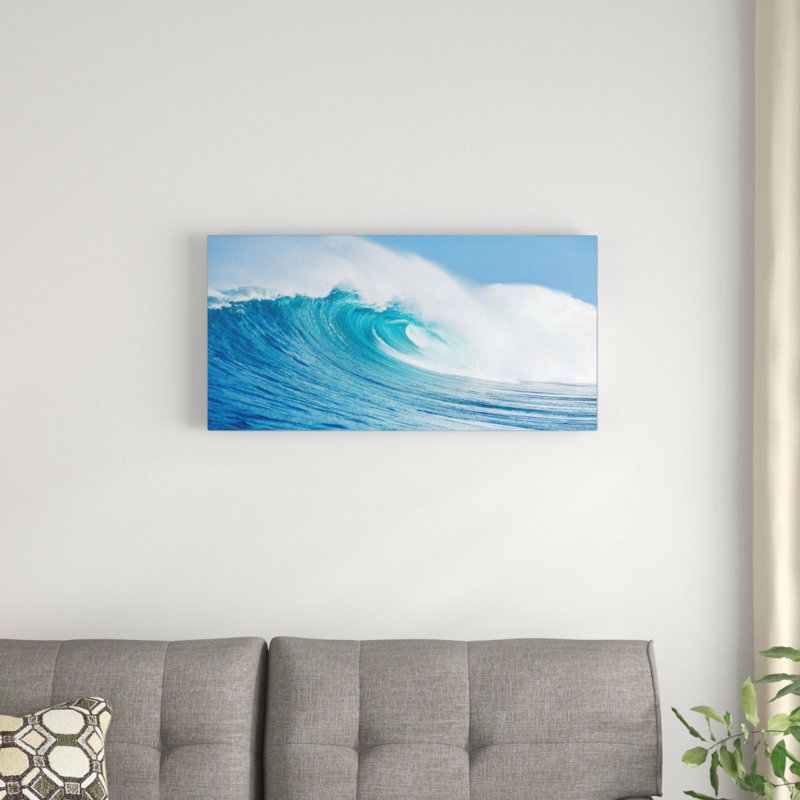 « blue ocean wave », impression, H 16 po x l 32 po x P 1 po, Toile tendue