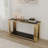 Aaradhya Wood Storage Console Table with Sturdy Metal Frame and Tempered Glass Top-1034306748