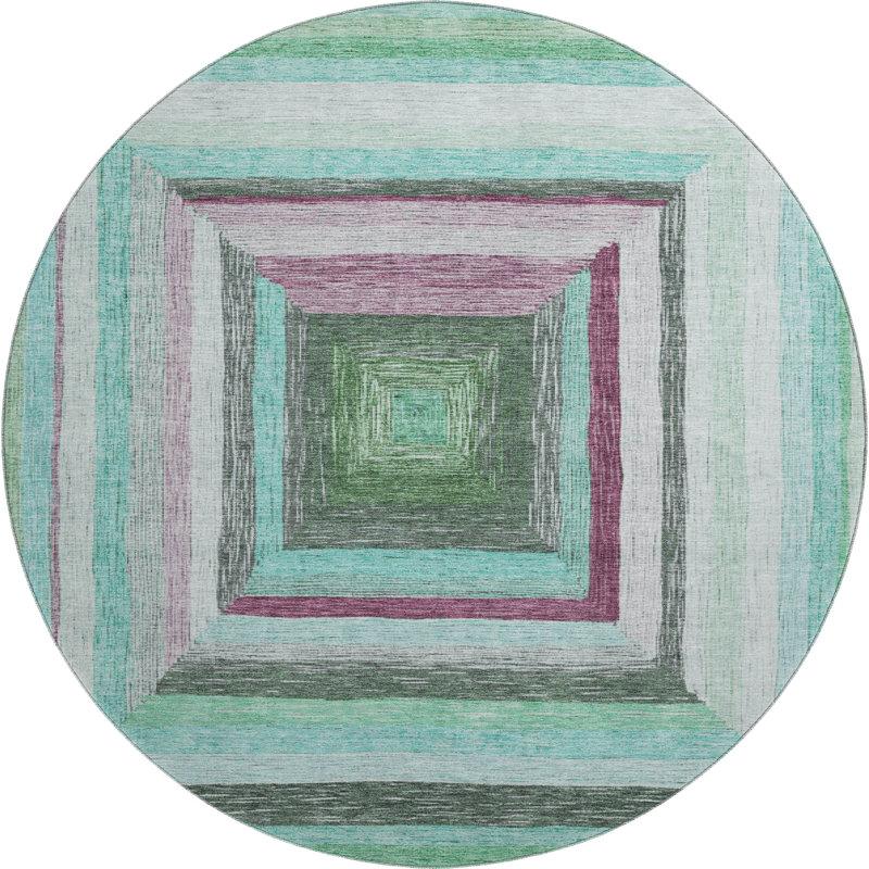 Premium Machine Washable Millbrook AMF1957 Geometric Rug, Round 8'