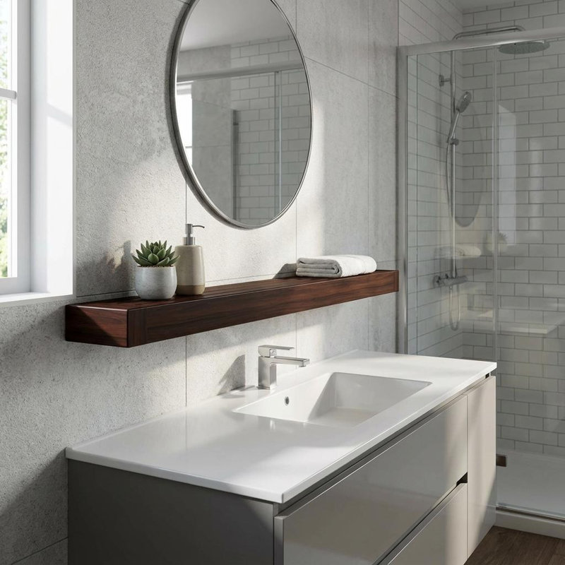 Étagère murale flottante en bois massif espresso de 48 pouces