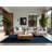Soft Plush Farner July 4Th Modern & Contemporary Abstract Area Rug in Blue – Navy Binding-1477629749