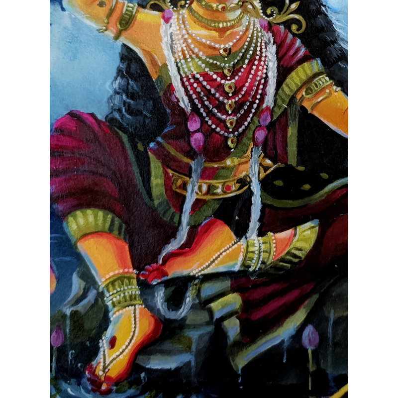 Kamini assis | Acrylique sur toile | Par Debasish Mazumder