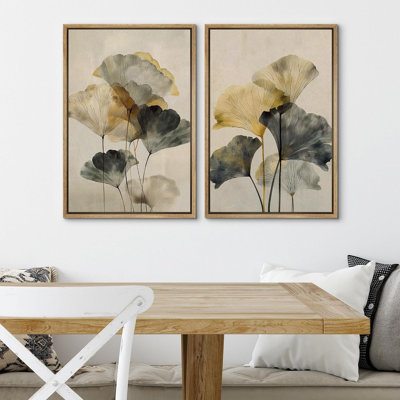 «Gold Ginkgo Leaf», art botanique neutre minimaliste moderne, impression sur toile