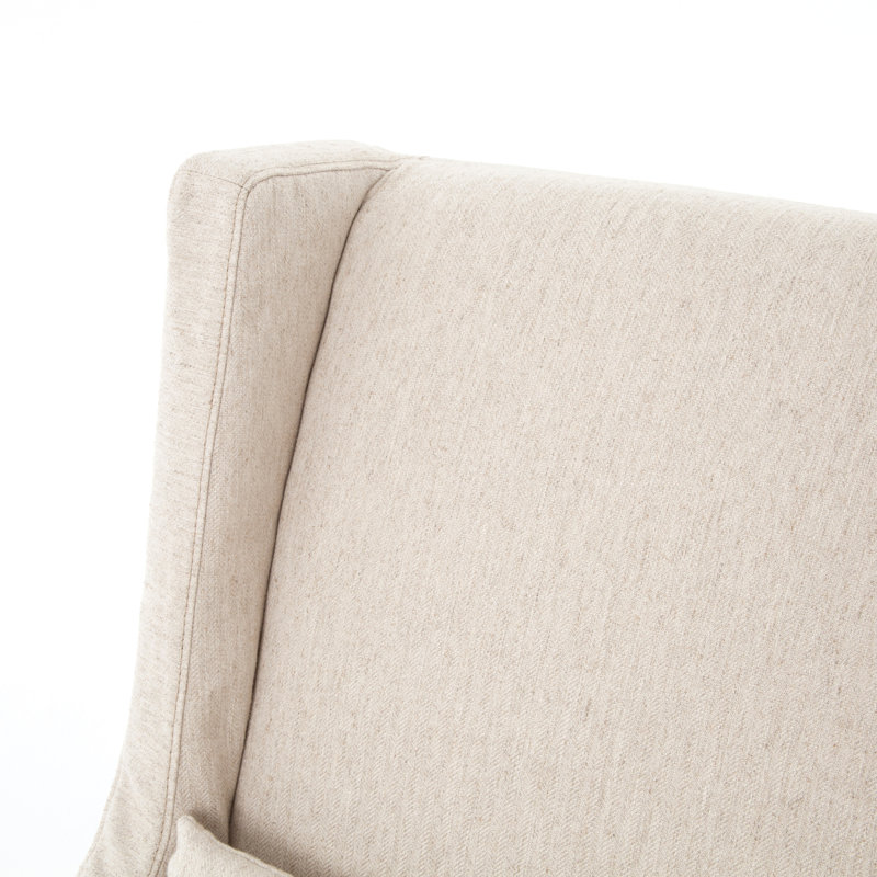 Easton Swivel Slipcovered Wingback Chair, Jette Linen