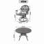 Ensemble de salle à manger 7 pièces en aluminium coulé toutes saisons comprenant 6 chaises pivotantes et une table ronde de 47,24 po avec cadre-674112351