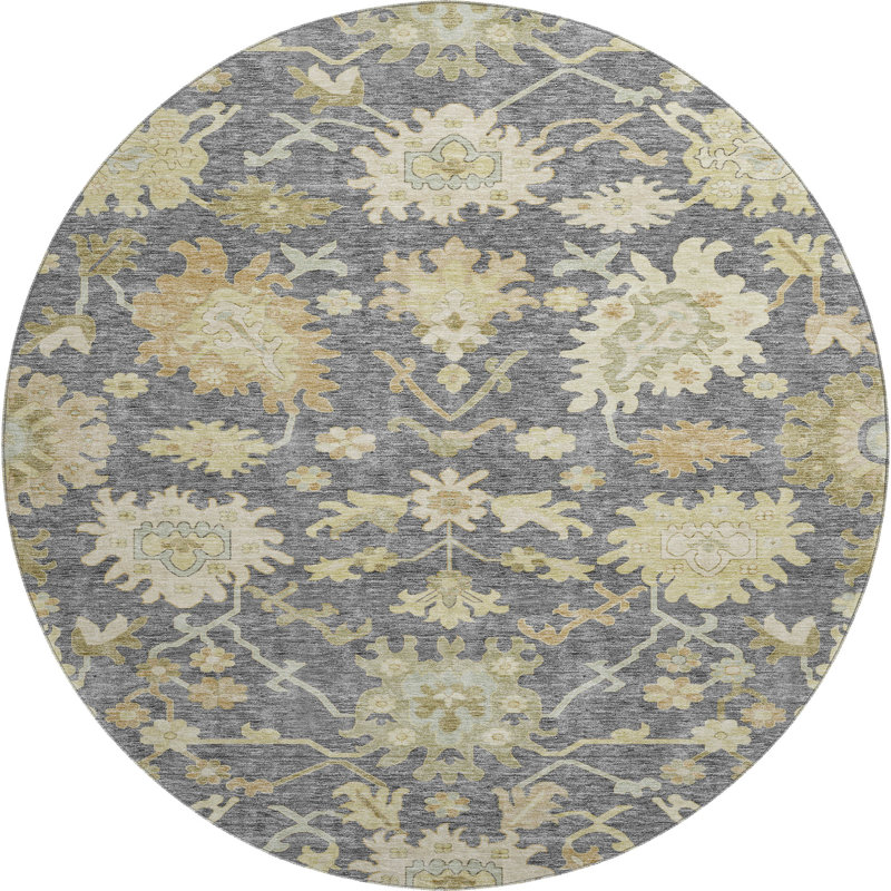 Premium Machine Washable Gurubaksh AMF1150 Global Rug, Round 8'