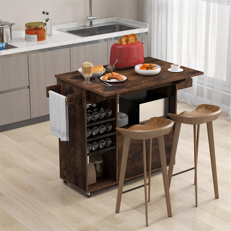 Rozalyn Wood Kitchen Island, Brown