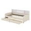 Lit plateforme tapissier simple en velours avec 2 tiroirs, lit de jour en L avec tablette de rangement-547907955