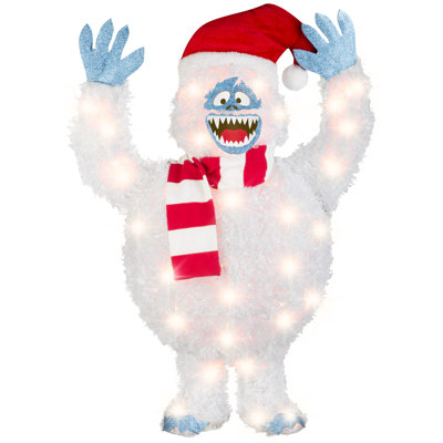 3D Holiday Lighted Tinsel Sculpture-Bumble-28"-Rudolph