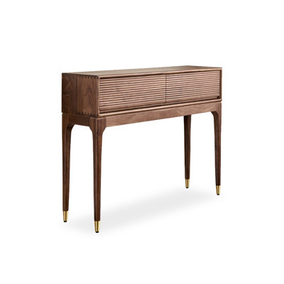 Walnut color Rectangular Solid Wood Console Table