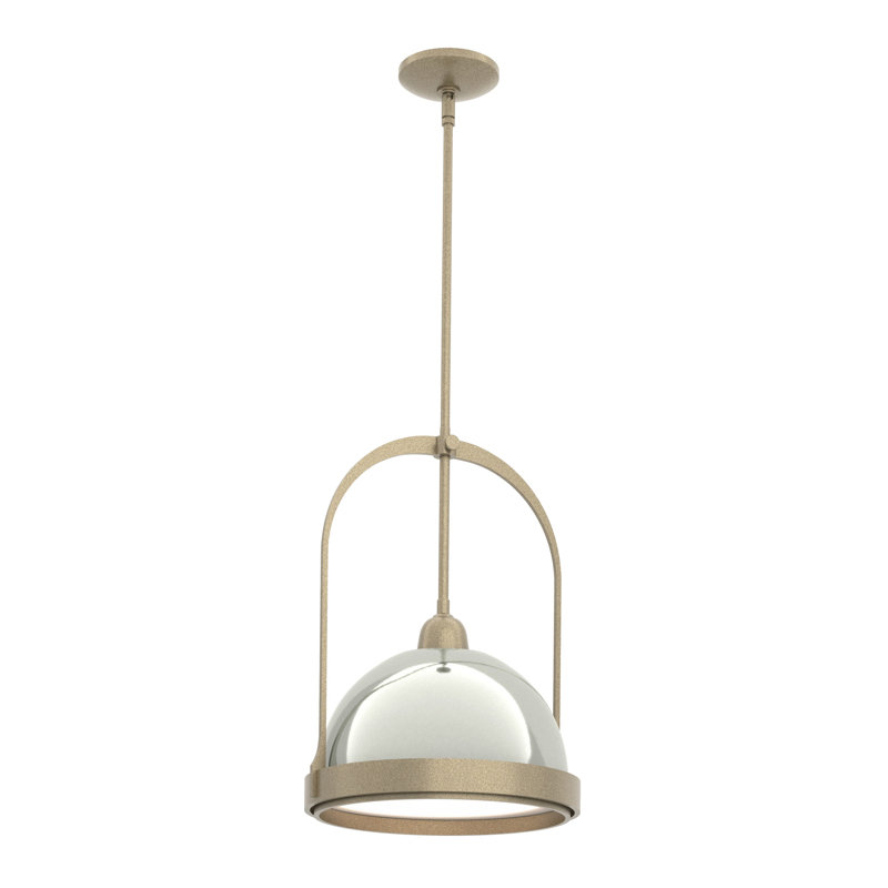 Luminaire suspendu en forme de dôme à 1 lumière Atlas, Doré clair, Argenté