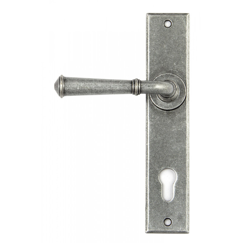 Regency Lock Door Handle Kit, Pewter Patina
