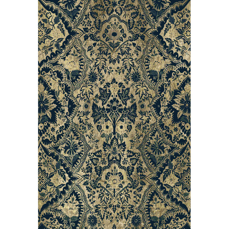 Tapisserie baroque en indigo vieilli I, H 48 po x l 32 po