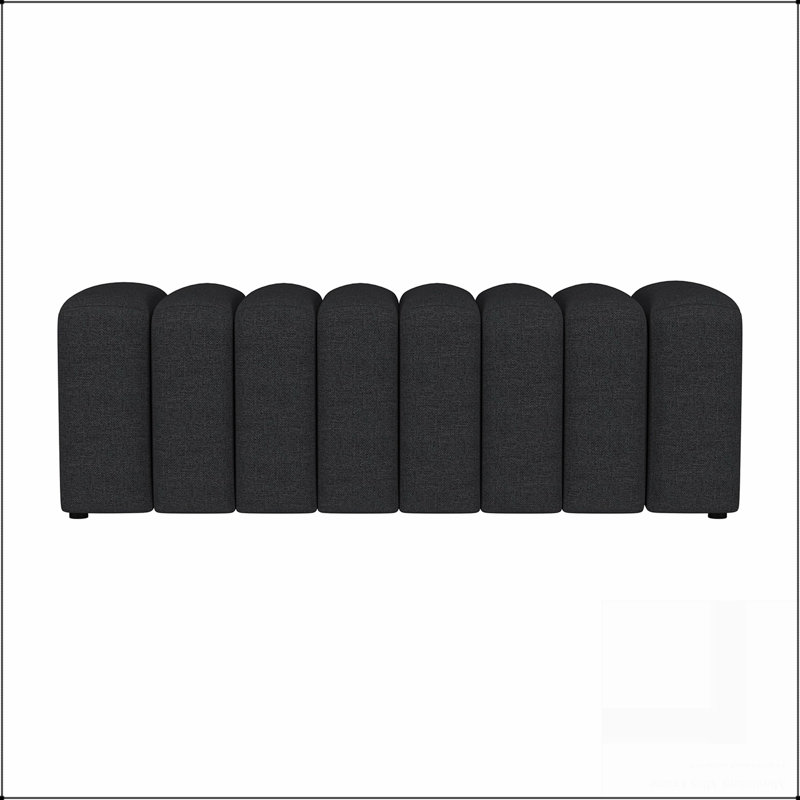 Banc d'appoint rembourré en tissu, Gris anthracite