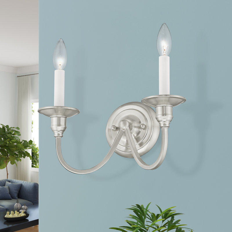 Eckard Candle Wall Light, Brushed Nickel