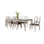 Ensemble de table de salle à manger 7 pièces Witzy, 6 chaises à panneaux, chêne blanc moderne