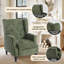 Manual Reclining Upholstered Wingback Armchair-1925596915