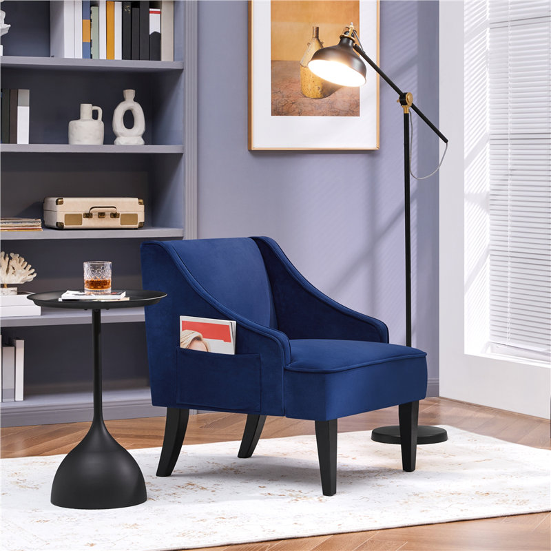 Fauteuil Accent, Velours bleu