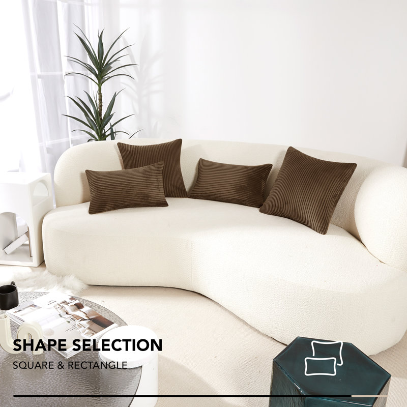 Square Pillow Cover, 22"W x 22"L, Chocolate