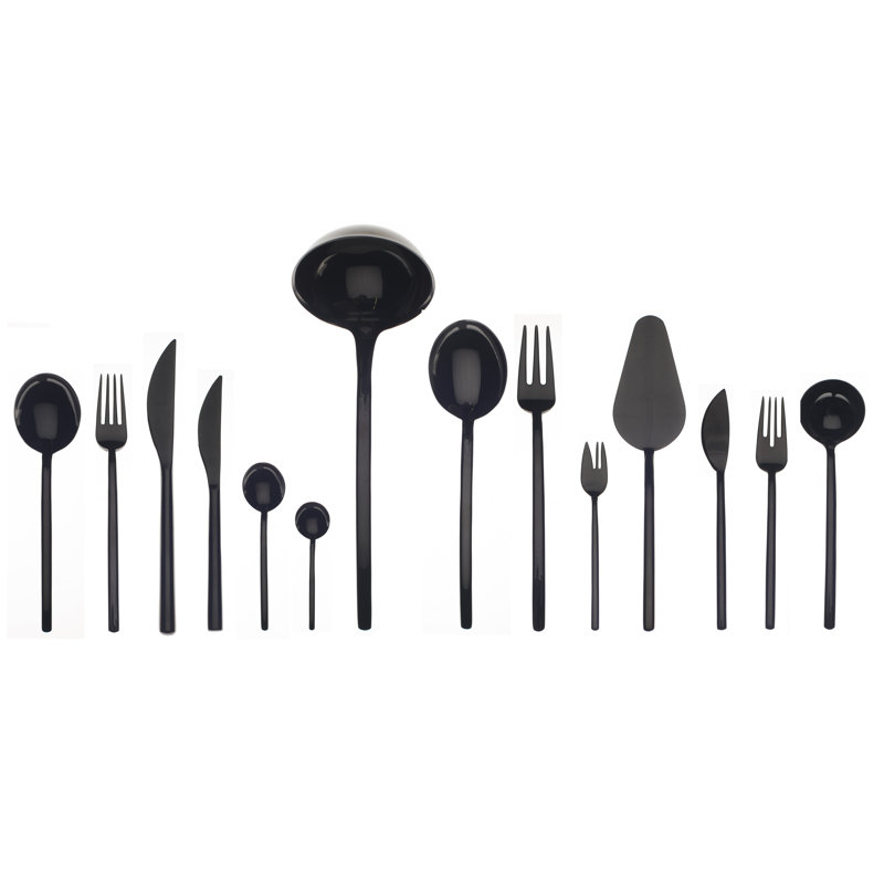 Due Flatware Set (Configuration S) - 113 Pieces - Black Gold, Black Gold