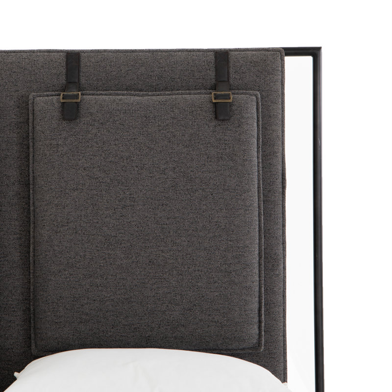Leigh Upholstered Bed, King, Dark Gray