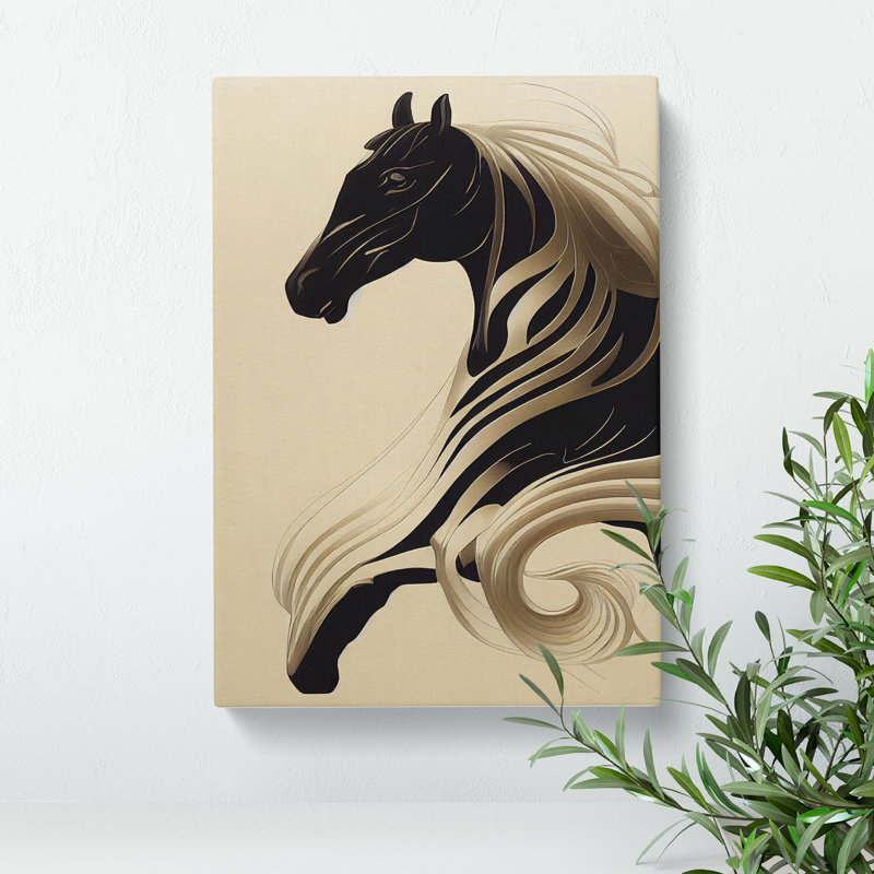 Art Nouveau Horse No.5 - Wrapped Canvas Print, 50cm H x 35cm W x 3cm D